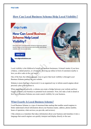 How Can Local Business Schema Help Local Visibility