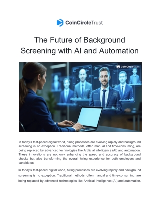 The Future of Background Screening with AI and Automation