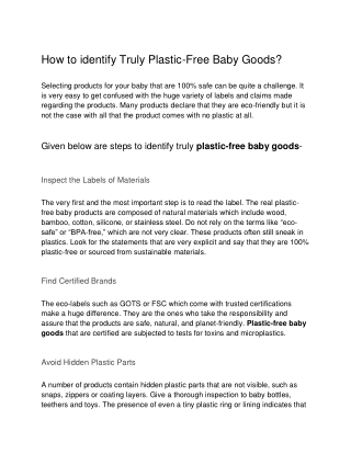 beba pdf How to identify Truly Plastic-Free Baby Goods