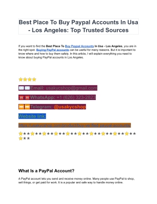 Buy Verified Paypal Accounts - Free International Money