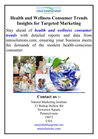 Health and Wellness Consumer Trends Insights for Targeted Marketing