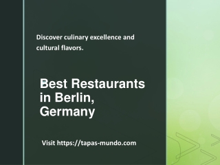 Best Restaurants in Berlin, Germany