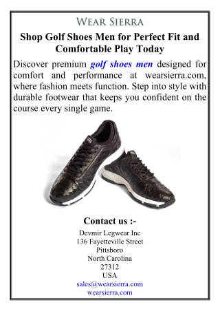 Shop Golf Shoes Men for Perfect Fit and Comfortable Play Today