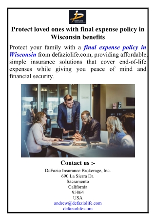 Protect loved ones with final expense policy in Wisconsin benefits