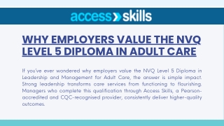 The Importance of NVQ Level 5 Diploma in Adult Care Leadership