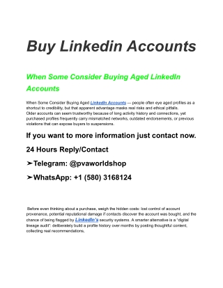 Buy Linkedin Accounts