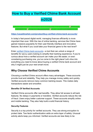 How to Buy a Verified Chime Bank Account in 2025-2026