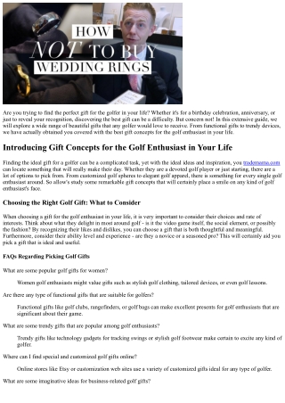 Gift Ideas for the Golf Player in Your Life