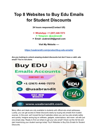 Top 8 Websites to Buy Edu Emails for Student Discounts