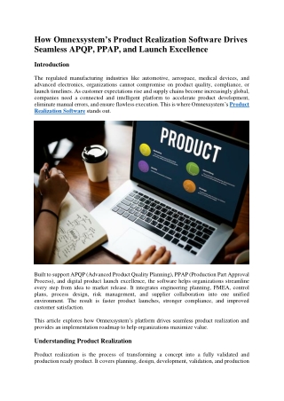 product realization software