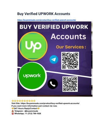 Buy Verified UPWORK Accounts