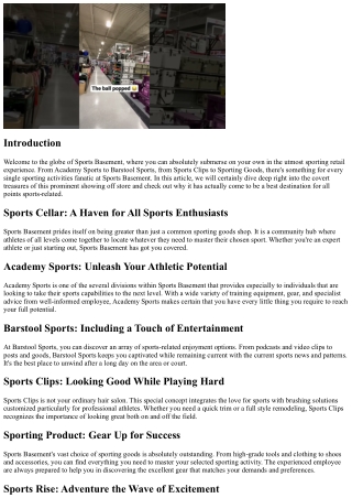 Sports Basement: Discovering the Covert Gems of Sporting Retail