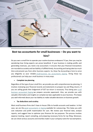 Best tax accountants for small businesses – Do you want to hire