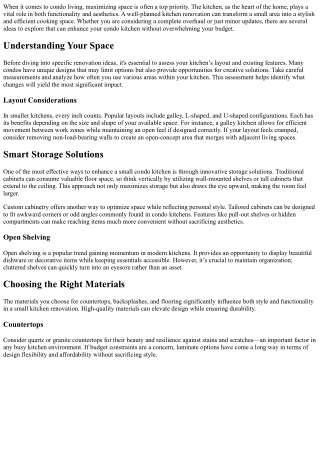 Condo Kitchen Renovation Ideas: Stylish Solutions for Small Spaces