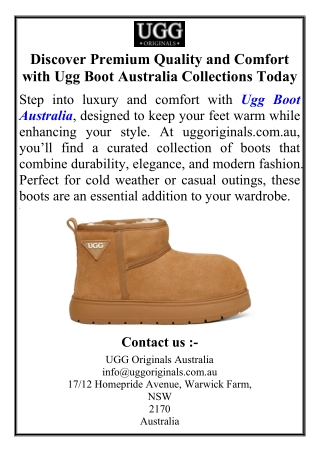 Discover Premium Quality and Comfort with Ugg Boot Australia Collections Today