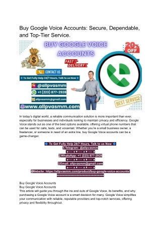 Buy Google Voice Accounts_ Secure, Dependable, and Top-Tier Service.