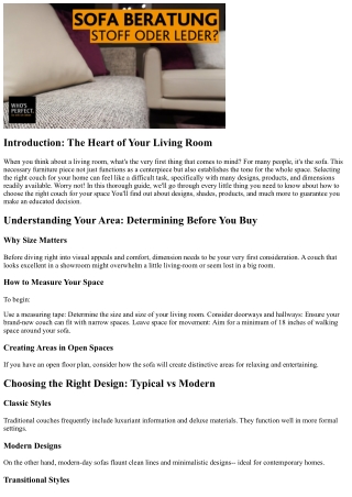Just how to Choose the Right Sofa for Your Area