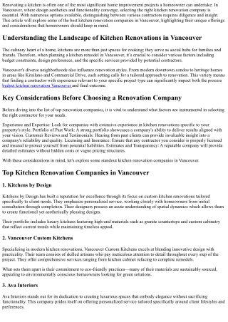 The Best Kitchen Renovation Companies to Consider in Vancouver