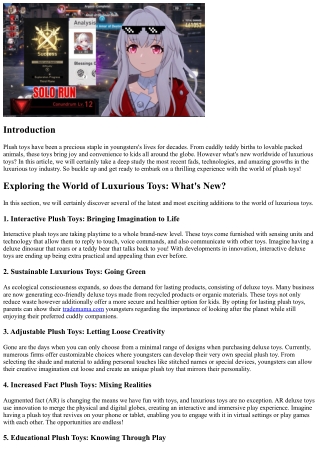 Exploring the World of Plush Toys: What's New?