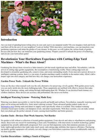 Transform Your Gardening Experience with Cutting-Edge Yard Machines