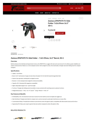 Zastava ZPAPM70 Tri Side Folder 7.62x39mm 16.5” 30 1 in USA - prime-firearms.com