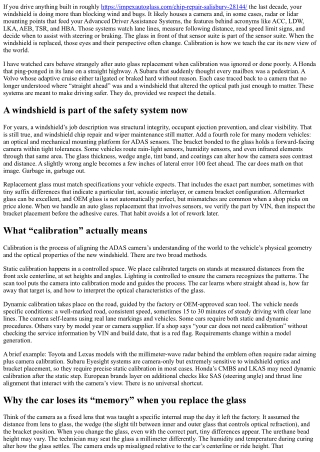 Windshield Calibration: Why It’s Crucial After Replacement