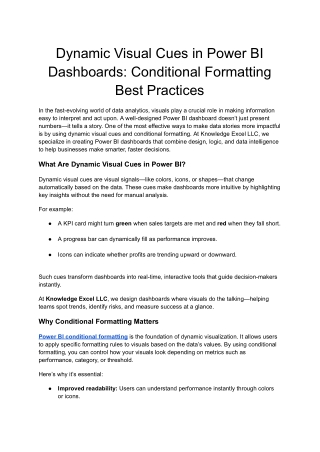 Dynamic Visual Cues in Power BI Dashboards_ Conditional Formatting Best Practice