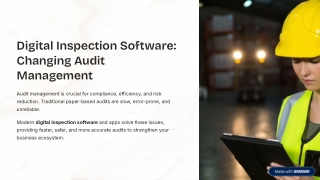 Digital Inspection Software: 3 Ways it is Changing Audit Management