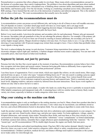 Personalized Product Recommendations: A Consultant’s Method