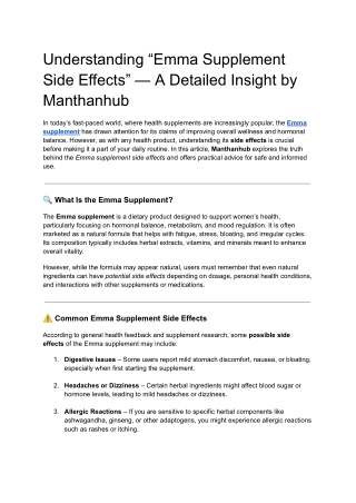 Emma Supplement Side Effects