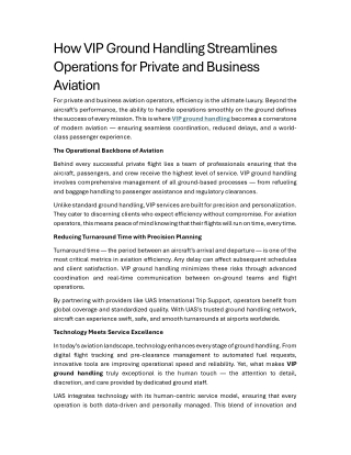 Ground Handling Services 2 UAS