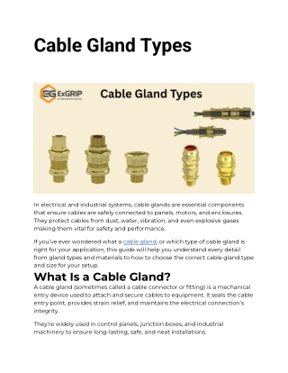 Cable Gland Types