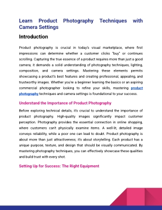Learn Product Photography Techniques with Camera Settings_Indian Photo Academy