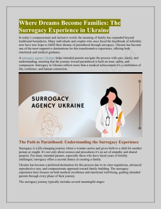 Where Dreams Become Families The Surrogacy Experience in Ukraine
