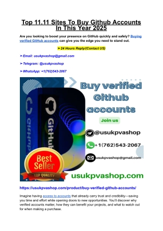 Top 11.11 Sites To Buy Github Accounts In This Year 2025