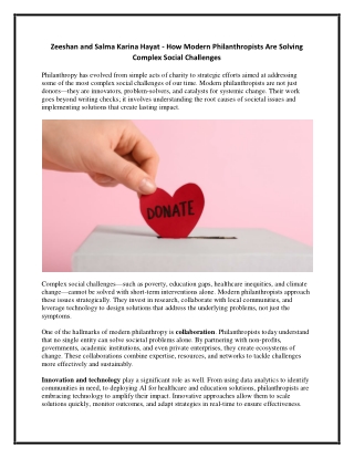 Zeeshan and Salma Karina Hayat - How Modern Philanthropists Are Solving Complex Social Challenges