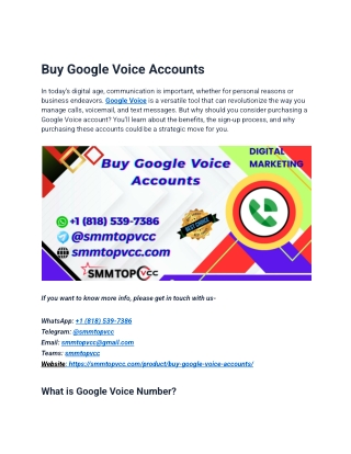Buy Google Voice Accounts