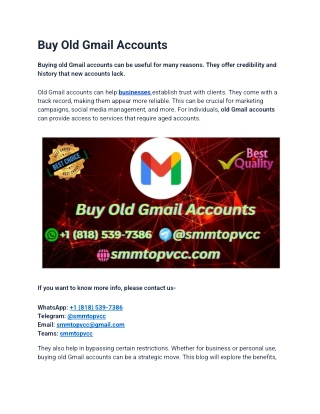 Buy Old Gmail Accounts