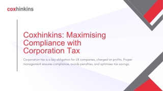 Coxhinkins Maximising Compliance with Corporation Tax
