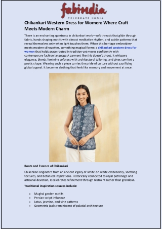 Chikankari Western Dress for Women: Where Craft Meets Modern Charm