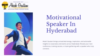 Motivational Speaker In Hyderabad