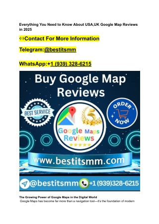 Everything You Need to Know About USA,UK Google Map Reviews in 2025