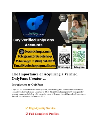 The Importance of Acquiring a Verified OnlyFans Creator ....docx