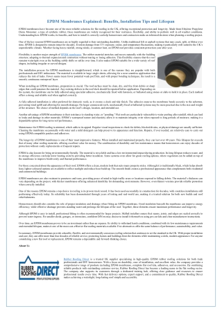 EPDM Membranes Explained - Benefits, Installation Tips and Lifespan