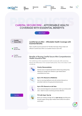 Carepal SECURE MINI - Affordable Health Coverage with Essential Benefits