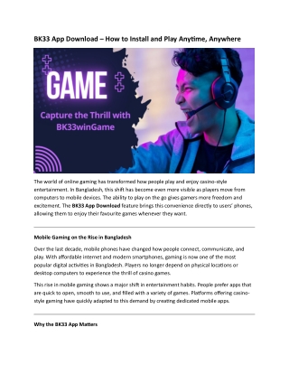 BK33 App Download – How to Install and Play Anytime, Anywhere