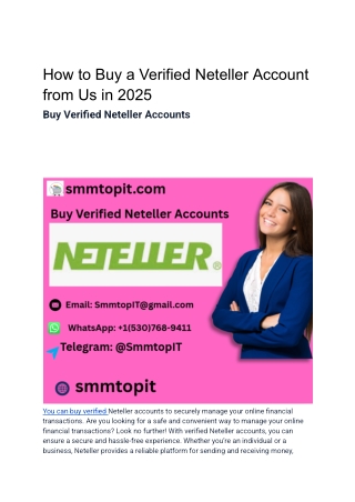 How to Buy a Verified Neteller Account from Us in 2025