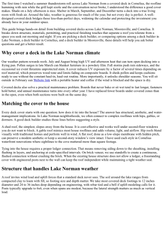 Lake Norman Deck Builder: Covered Decks for Year-Round Use