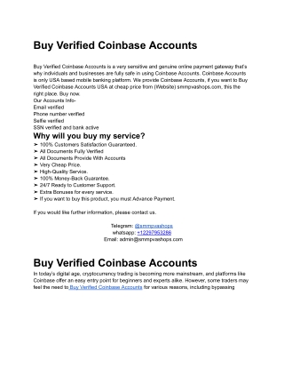 Buy Verified Coinbase Accounts