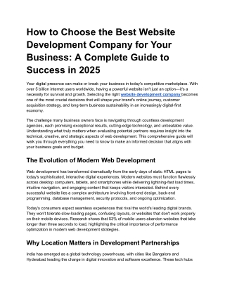 How to Choose the Best Website Development Company for Your Business_ A Complete Guide to Success in 2025